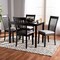 Baxton Studio Minette Gray Upholstered Espresso Finished Wood 5-Piece Dining Set 153-9398-8026 - alternate 5